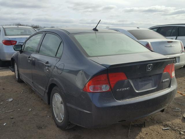 JHMFA36268S029356 - 2008 HONDA CIVIC HYBR BLUE photo 3