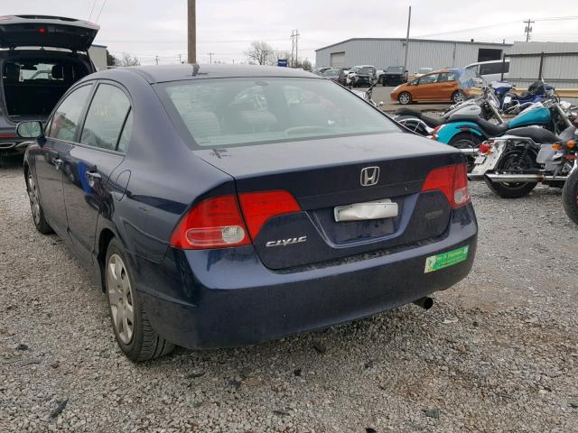 1HGFA16598L084623 - 2008 HONDA CIVIC LX BLUE photo 3