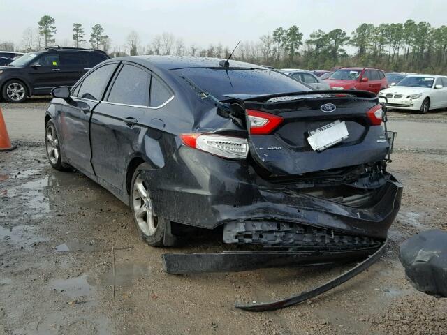 3FA6P0HD6ER110450 - 2014 FORD FUSION SE BLACK photo 3