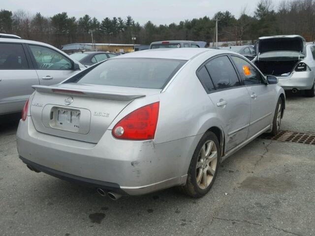 1N4BA41E88C808121 - 2008 NISSAN MAXIMA SE SILVER photo 4