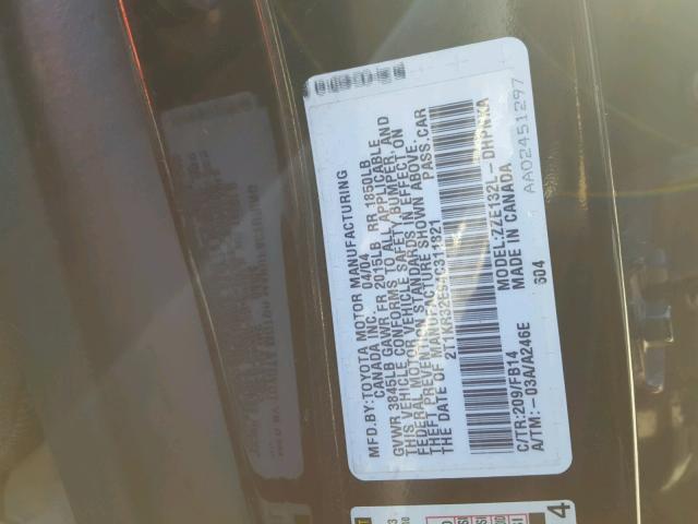 2T1KR32E94C311821 - 2004 TOYOTA COROLLA MA BLACK photo 10