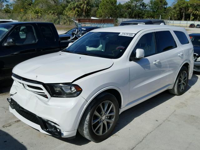 1C4RDHDG0HC736934 - 2017 DODGE DURANGO GT WHITE photo 2