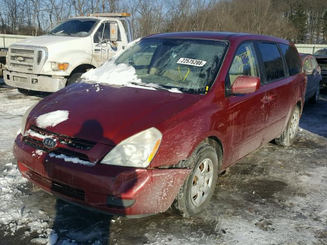 KNDMB233966051791 - 2006 KIA SEDONA EX BURGUNDY photo 2