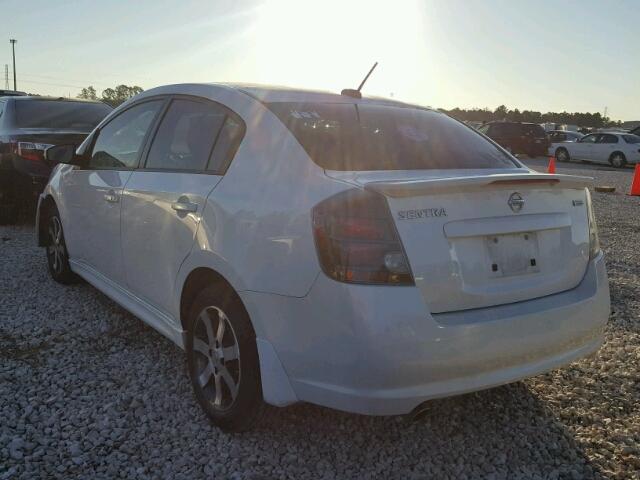 3N1AB6AP9CL689950 - 2012 NISSAN SENTRA 2.0 WHITE photo 3