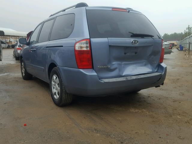 KNDMB233286236929 - 2008 KIA SEDONA EX BLUE photo 3