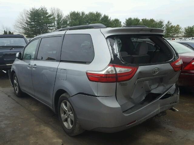 5TDKK3DC5GS721818 - 2016 TOYOTA SIENNA LE SILVER photo 3