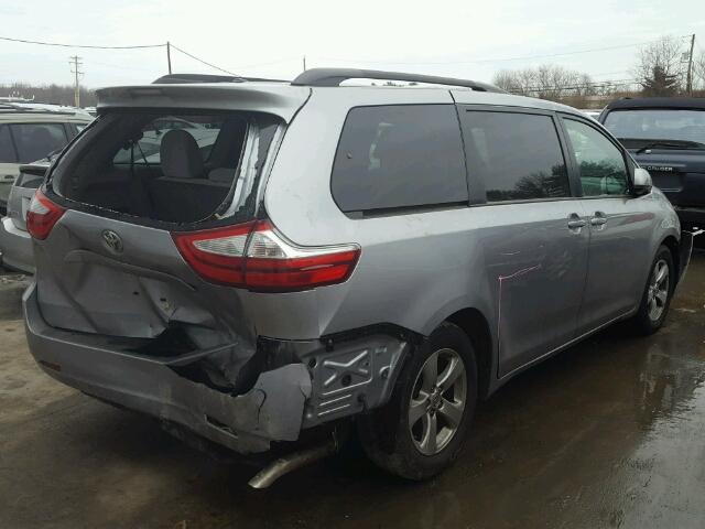 5TDKK3DC5GS721818 - 2016 TOYOTA SIENNA LE SILVER photo 4