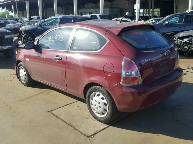 KMHCM36C77U048002 - 2007 HYUNDAI ACCENT GS MAROON photo 3