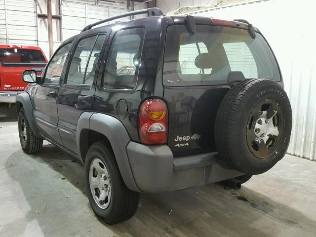 1J4GL48K84W240963 - 2004 JEEP LIBERTY SP BLACK photo 3