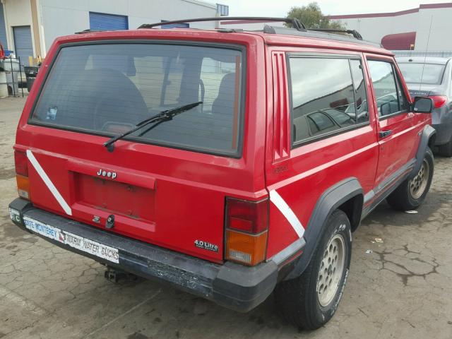 1J4FJ67S2TL138640 - 1996 JEEP CHEROKEE S RED photo 4