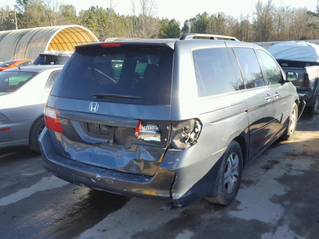 5FNRL38635B421356 - 2005 HONDA ODYSSEY EX GRAY photo 4