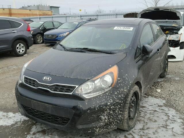 KNADN5A32D6791074 - 2013 KIA RIO EX BLACK photo 2