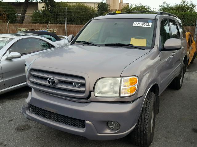 5TDZT34A42S105871 - 2002 TOYOTA SEQUOIA SR GRAY photo 2