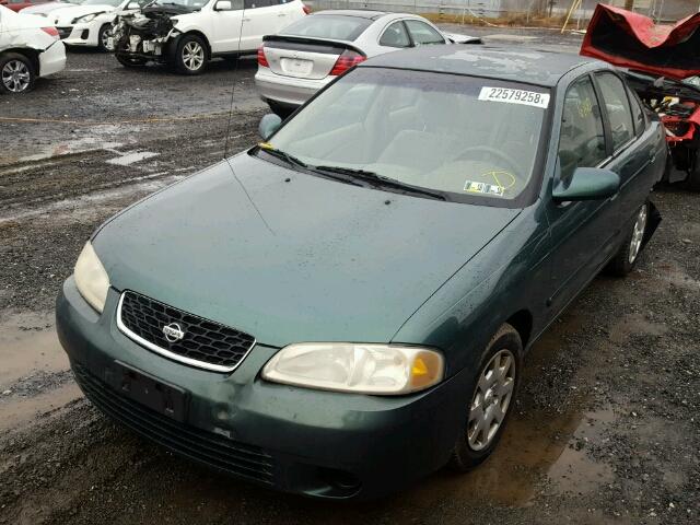 3N1CB51D2YL322503 - 2000 NISSAN SENTRA BAS GREEN photo 2