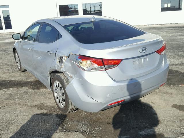 5NPDH4AE6CH067303 - 2012 HYUNDAI ELANTRA GL SILVER photo 3