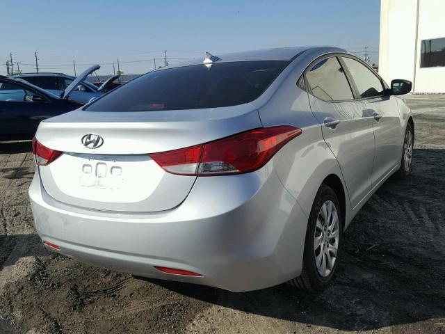 5NPDH4AE6CH067303 - 2012 HYUNDAI ELANTRA GL SILVER photo 4