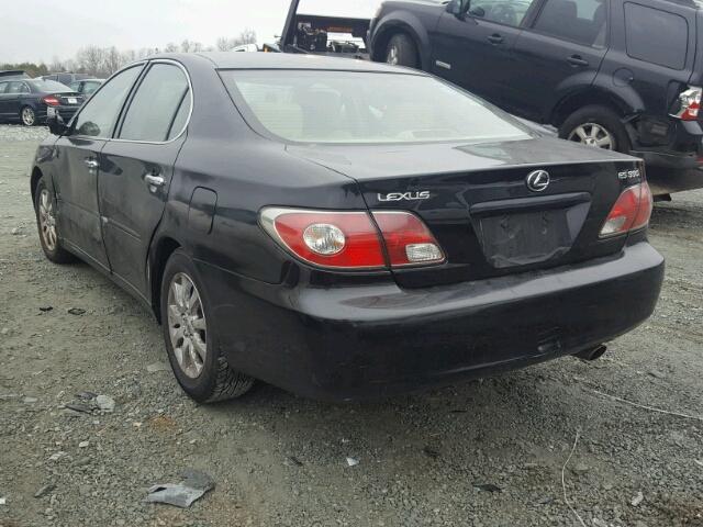 JTHBA30G445026922 - 2004 LEXUS ES 330 BLACK photo 3