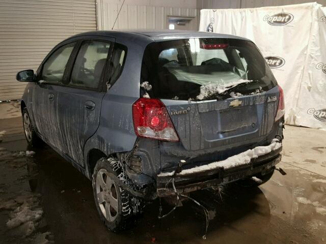 KL1TD66607B766607 - 2007 CHEVROLET AVEO BASE Niebieski zdjęcie 3