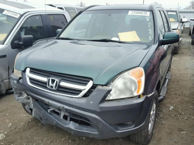 JHLRD788X4C012727 - 2004 HONDA CR-V EX GREEN photo 2