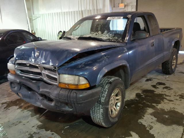 1D7HG12KX4S580280 - 2004 DODGE DAKOTA SXT BLUE photo 2