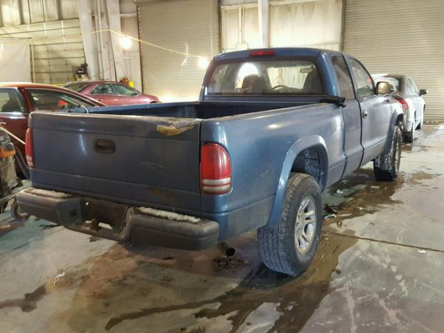 1D7HG12KX4S580280 - 2004 DODGE DAKOTA SXT BLUE photo 4