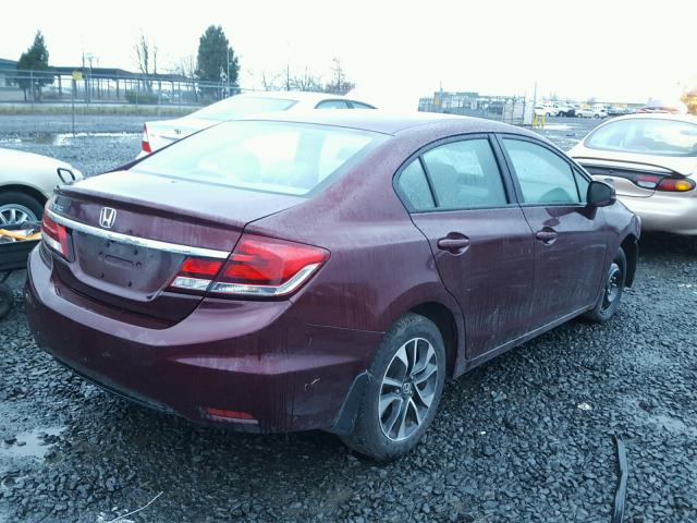 19XFB2F83DE236121 - 2013 HONDA CIVIC EX BURGUNDY photo 4