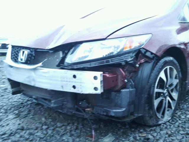 19XFB2F83DE236121 - 2013 HONDA CIVIC EX BURGUNDY photo 9