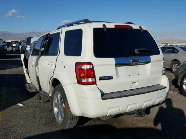 1FMCU0E77AKC72280 - 2010 FORD ESCAPE LIM WHITE photo 3