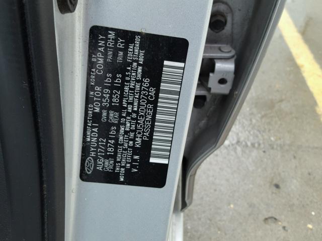 KMHCU5AEXDU073766 - 2013 HYUNDAI ACCENT GLS SILVER photo 10