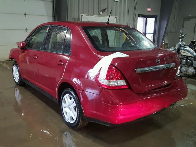 3N1BC1AP3BL413878 - 2011 NISSAN VERSA S RED photo 3