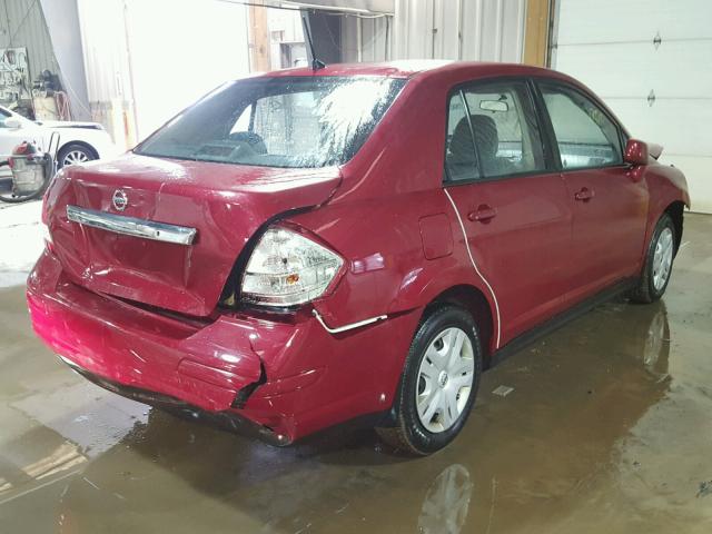 3N1BC1AP3BL413878 - 2011 NISSAN VERSA S RED photo 4