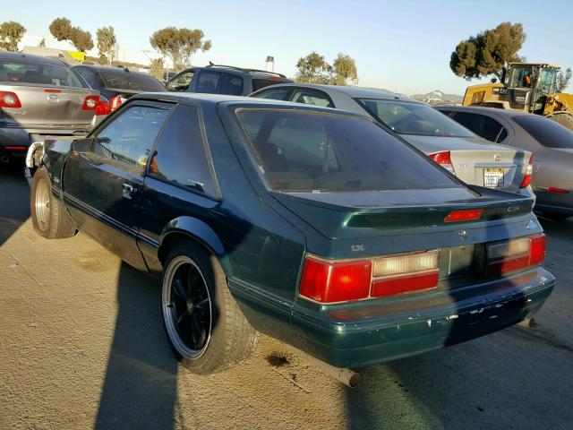 1FACP41E2NF155301 - 1992 FORD MUSTANG LX GREEN photo 3