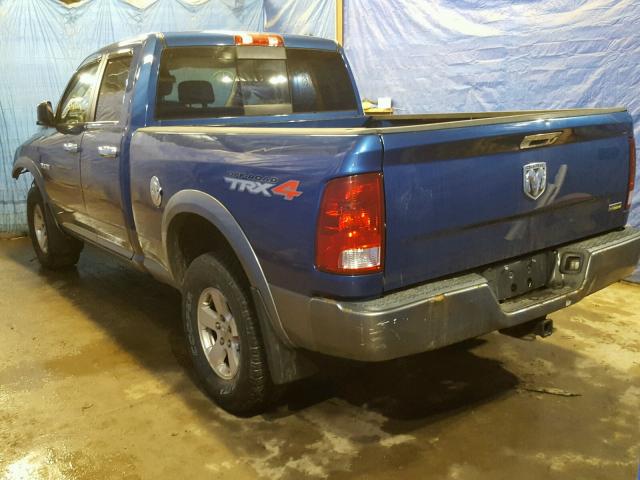 1D7RV1GP4AS106738 - 2010 DODGE RAM 1500 BLUE photo 3