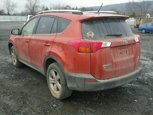 2T3RFREV0FW298052 - 2015 TOYOTA RAV4 XLE ORANGE photo 3