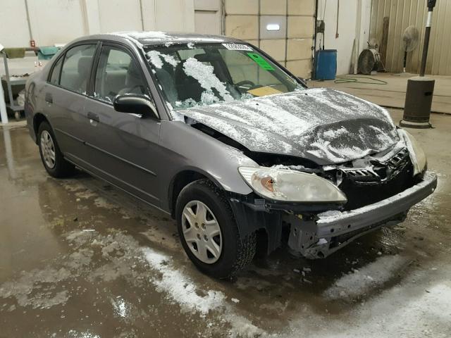 1HGES16355L025801 - 2005 HONDA CIVIC DX V GRAY photo 1