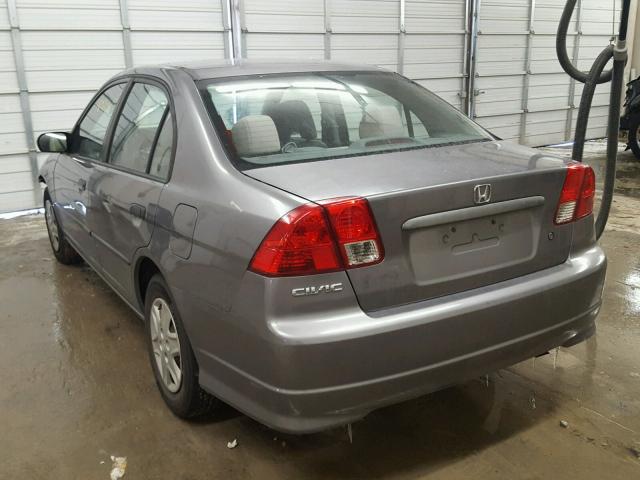 1HGES16355L025801 - 2005 HONDA CIVIC DX V GRAY photo 3