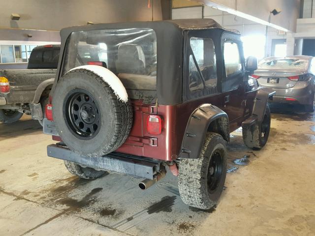 1J4FA29184P716845 - 2004 JEEP WRANGLER / RED photo 4