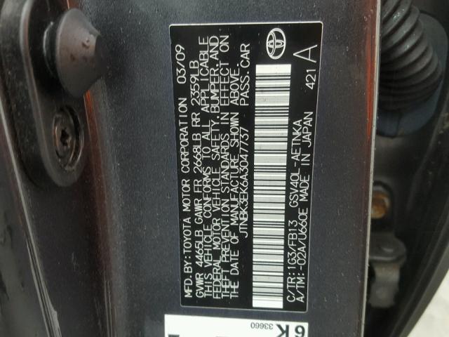 JTNBK3EK6A3047737 - 2010 TOYOTA CAMRY SE GRAY photo 10