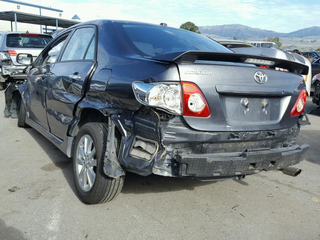 1NXBU4EE4AZ385674 - 2010 TOYOTA COROLLA BA CHARCOAL photo 3