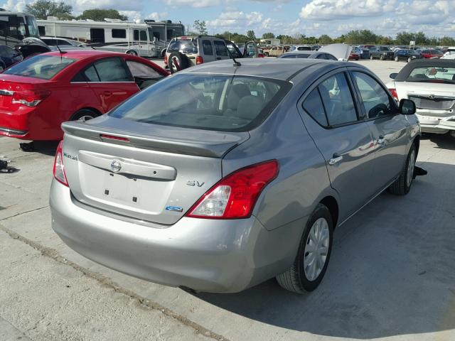 3N1CN7AP9EL824224 - 2014 NISSAN VERSA S GRAY photo 4