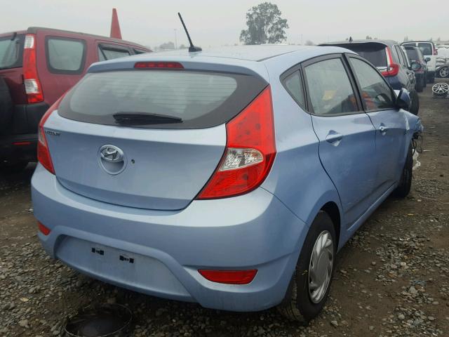 KMHCT5AE2EU157083 - 2014 HYUNDAI ACCENT GLS BLUE photo 4