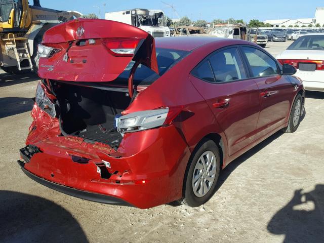 5NPD74LF2HH153546 - 2017 HYUNDAI ELANTRA SE RED photo 4