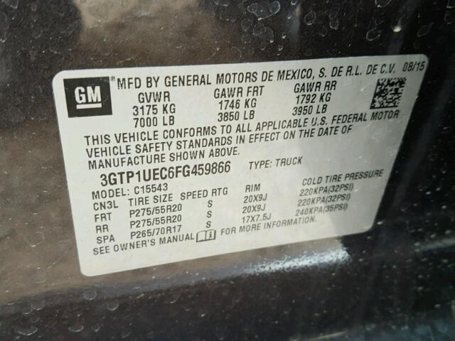 3GTP1UEC6FG459866 - 2015 GMC SIERRA C15 BLACK photo 10