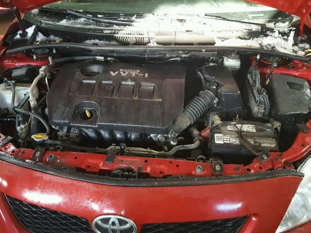 JTDBL40E49J006846 - 2009 TOYOTA COROLLA BA RED photo 7