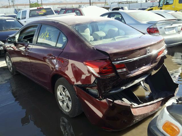 2HGFB2F50FH539369 - 2015 HONDA CIVIC LX BURGUNDY photo 3