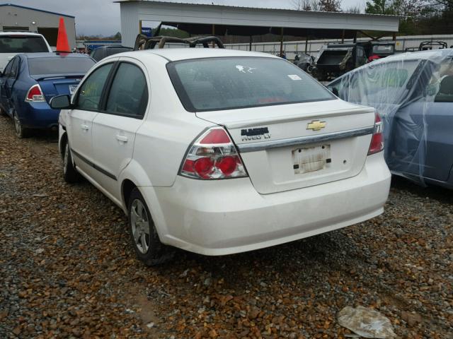 KL1TD5DE2AB110825 - 2010 CHEVROLET AVEO LS WHITE photo 3