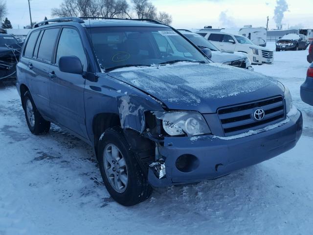 JTEEP21A340052695 - 2004 TOYOTA HIGHLANDER BLUE photo 1