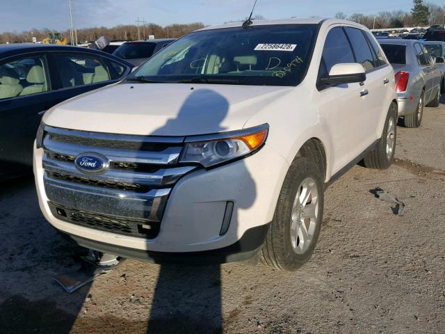 2FMDK3JC6BBB10974 - 2011 FORD EDGE SEL WHITE photo 2