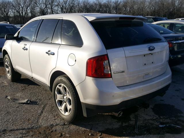 2FMDK3JC6BBB10974 - 2011 FORD EDGE SEL WHITE photo 3