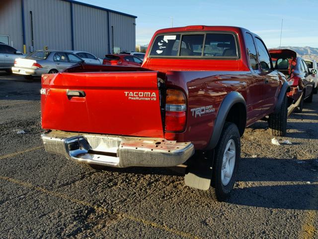 5TESN92N04Z345543 - 2004 TOYOTA TACOMA XTR BURGUNDY photo 4